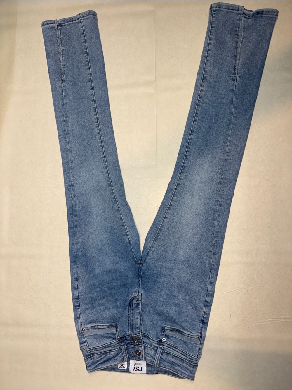 FSY Light Blue Skinny Jeans - High Rise Stretch Made in Korea